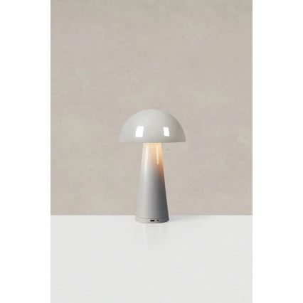 Markslöjd 108950 - Lámpara de mesa recargable LED regulable FUNGI LED/1,5W/5V 2000 mAh IP44 gris