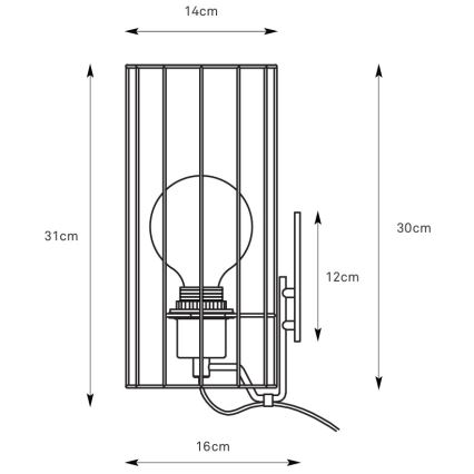 Markslöjd 108960 - Lámpara de pared HIKARI 1xE27/60W/230V, blanco/negro