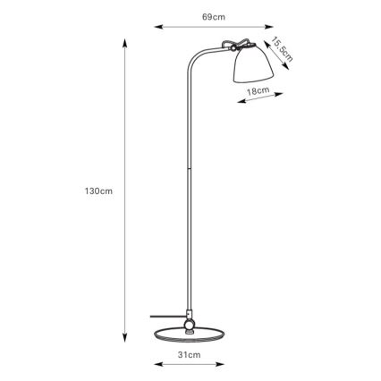 Markslöjd 108966 - Lámpara de pie TILT 1xE27/60W/230V gris