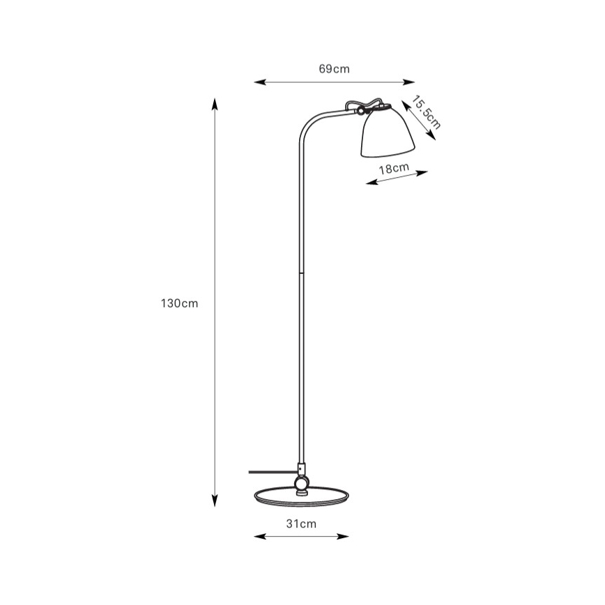 Markslöjd 108966 - Lámpara de pie TILT 1xE27/60W/230V gris