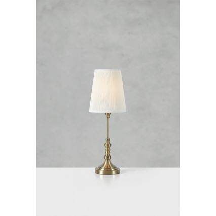 Markslöjd 108970 - Lámpara de mesa NOBLE 1xE14/40W/230V 66 cm blanca/latón