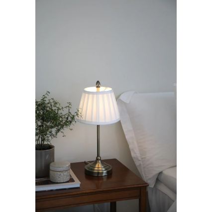 Markslöjd 108973 - Lámpara de mesa OXFORD 1xE14/40W/230V blanco/latón