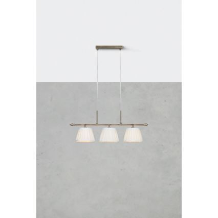 Markslöjd 108975 - Lámpara colgante con cable OXFORD 3xE14/40W/230V latón/blanco