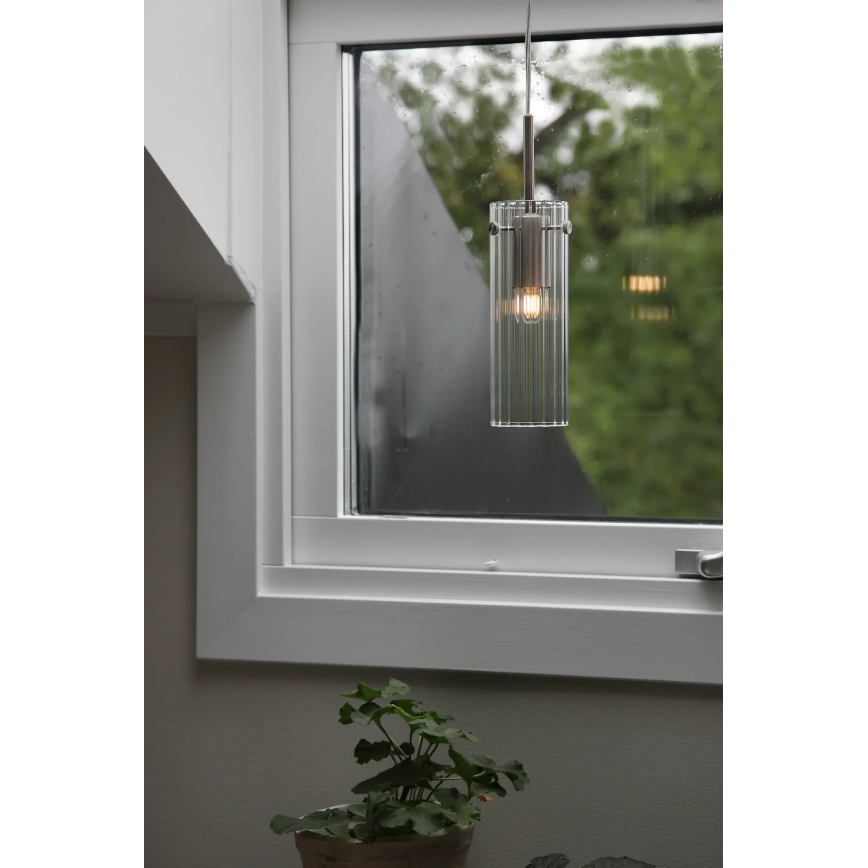 Markslöjd 109013 - Lámpara colgante con cable TIBIA 1xE14/40W/230V transparente/latón