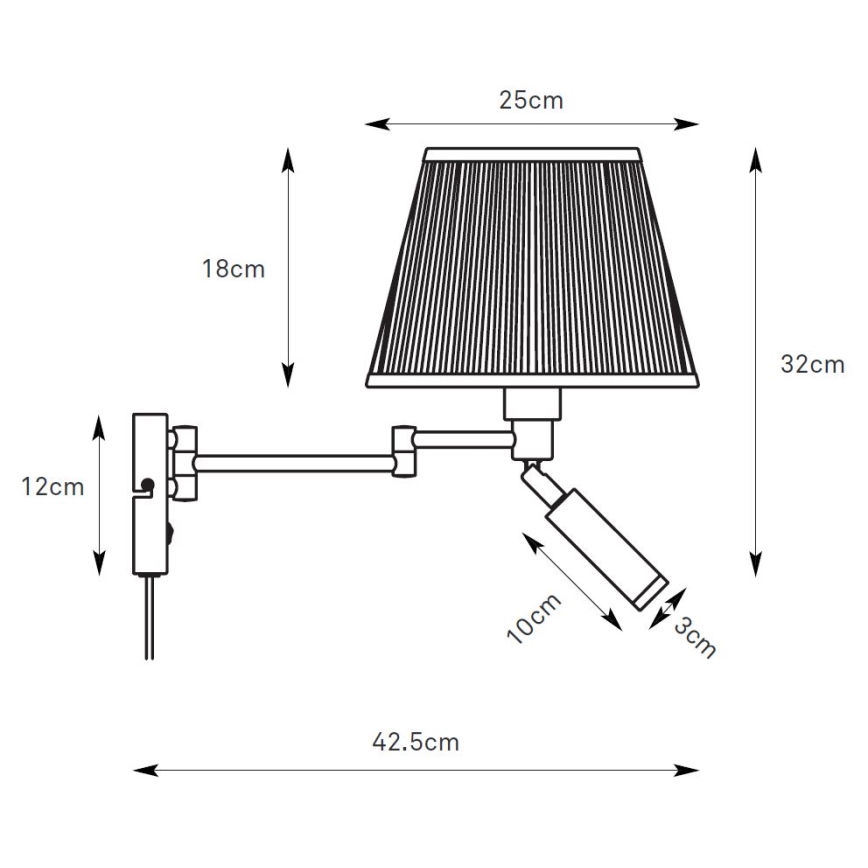 Markslöjd 109016 - Aplique de pared LED PIVOT 1xE27/40W/230V + LED/4W crema/negra