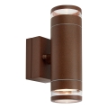 Markslöjd 109105 - Aplique de pared exterior LED regulable LUNO 2xLED/4,9W/230V IP65 marrón
