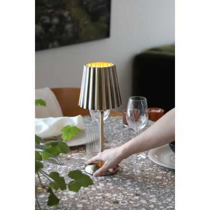 Markslöjd 109127 - Lámpara de mesa táctil recargable LED regulable CELIA 1xE14/2W/2000 mAh latón