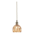 Markslöjd 109137 - Lámpara colgante con cable GOTA 1xE14/40W/230V beige ahumado/latón