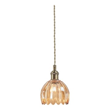 Markslöjd 109137 - Lámpara colgante con cable GOTA 1xE14/40W/230V Ø 13 cm beige ahumado/latón