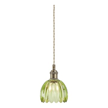 Markslöjd 109138 - Lámpara colgante con cable GOTA 1xE14/40W/230V verde ahumado/latón