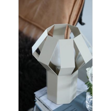 Markslöjd 109147 - Lámpara de mesa OCTA 1xE27/60W/230V color crema