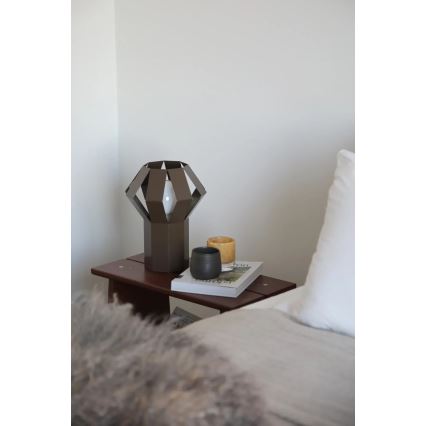 Markslöjd 109148 - Lámpara de mesa OCTA 1xE27/60W/230V marrón