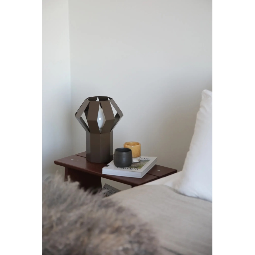 Markslöjd 109148 - Lámpara de mesa OCTA 1xE27/60W/230V marrón