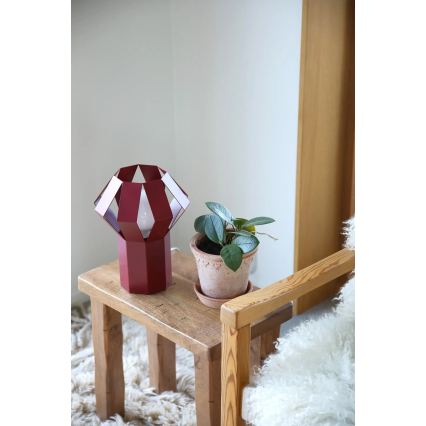 Markslöjd 109150 - Lámpara de mesa OCTA 1xE27/60W/230V burdeos