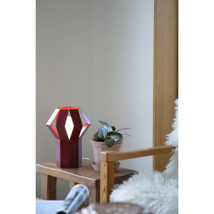 Markslöjd 109150 - Lámpara de mesa OCTA 1xE27/60W/230V burdeos