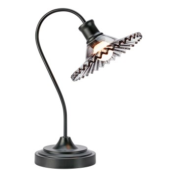 Markslöjd 109151 - Lámpara de mesa NOVIA 1xE27/60W/230V negra/gris ahumado