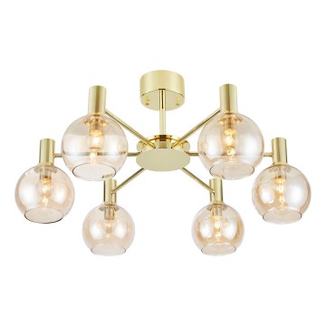 Markslöjd 109152 - Lámpara de techo de superficie AMBRA 6xE14/40W/230V dorada/beige ahumado