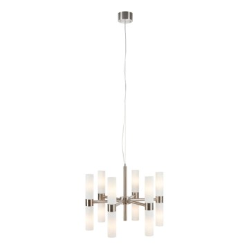 Markslöjd 109154 - Araña ELARA suspendida por cable, 12xE14/40W/230V, diámetro 60 cm, cromo mate