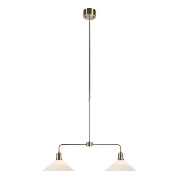 Markslöjd 109160 - Lámpara colgante con varilla VELA 2xE27/60W/230V blanco/latón