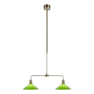 Markslöjd 109161 - Lámpara de techo con varilla VELA 2xE27/60W/230V verde/latón