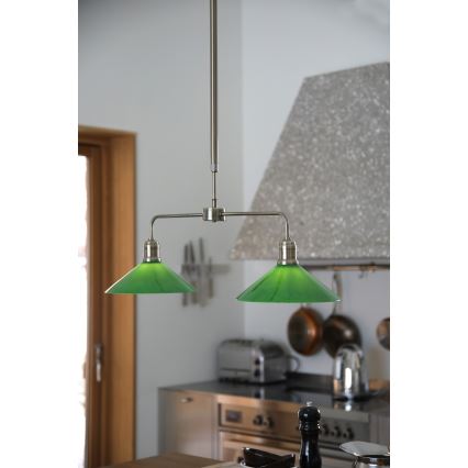 Markslöjd 109161 - Lámpara de techo con varilla VELA 2xE27/60W/230V verde/latón