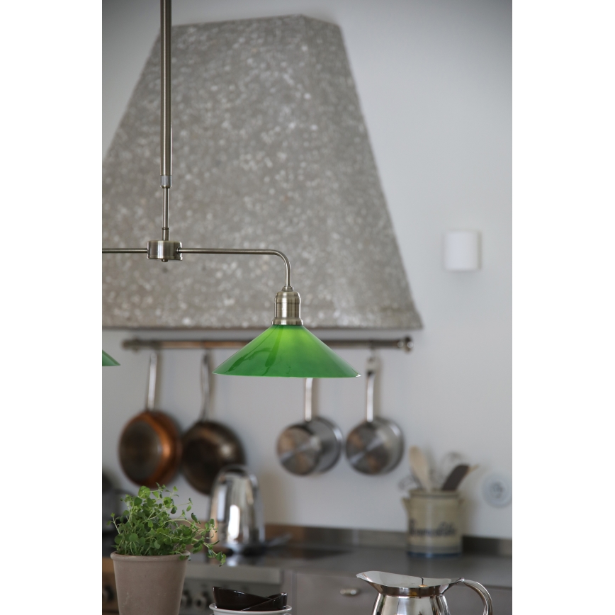 Markslöjd 109161 - Lámpara de techo con varilla VELA 2xE27/60W/230V verde/latón