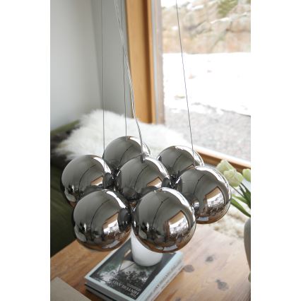 Markslöjd 109167 - Lámpara colgante con cable CUPOLO 7xE14/40W/230V cromado brillante