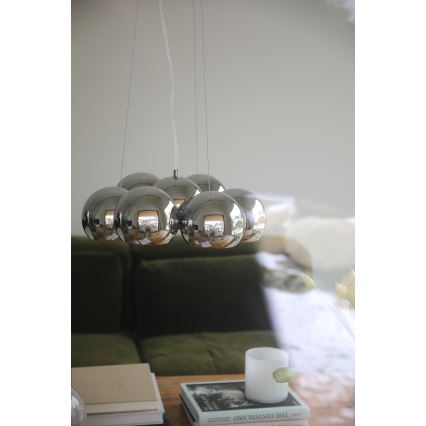 Markslöjd 109167 - Lámpara colgante con cable CUPOLO 7xE14/40W/230V cromado brillante