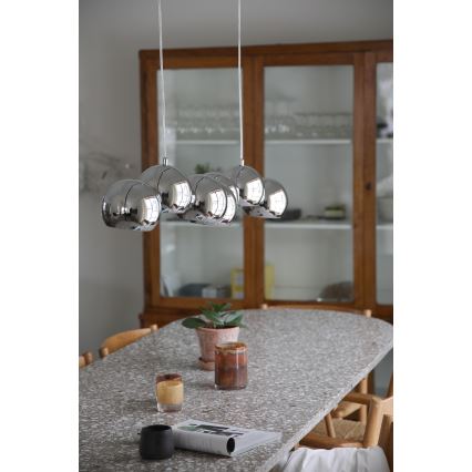 Markslöjd 109168 - Lámpara colgante con cable CUPOLO 7xE14/40W/230V cromo brillante