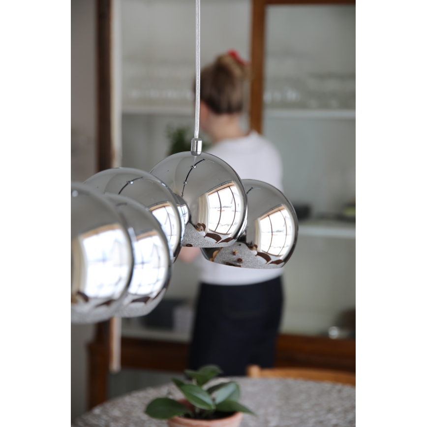 Markslöjd 109168 - Lámpara colgante con cable CUPOLO 7xE14/40W/230V cromo brillante