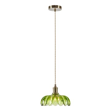 Markslöjd 109177 - Lámpara colgante con cable KURAGE 1xE27/40W/230V latón/verde ahumado