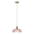 Markslöjd 109178 - Lámpara colgante con cable KURAGE 1xE27/40W/230V latón/rosa ahumado
