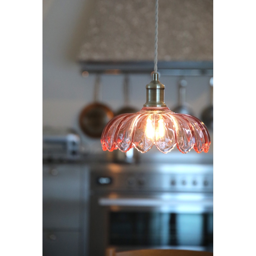Markslöjd 109178 - Lámpara colgante con cable KURAGE 1xE27/40W/230V latón/rosa ahumado