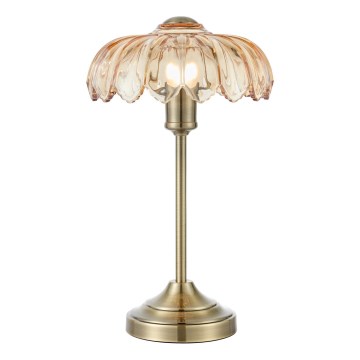 Markslöjd 109180 - Lámpara de mesa KURAGE 1xE27/60W/230V latón/beige ahumado