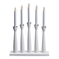 Markslöjd 702229 - Candelabro de Navidad MASESKÄR 5xE10/3W/230V blanco