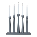 Markslöjd 704197 - Candelabro de Navidad MASESKÄR 5xE10/3W/230V gris