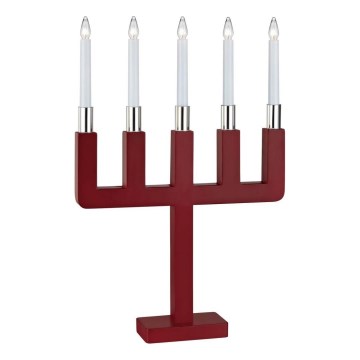 Markslöjd 704220 - Candelero navideño SUNDSTOORP 5xE10/3W/230V rojo