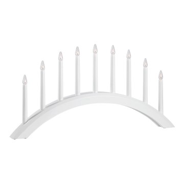 Markslöjd 705954 - Portavelas de Navidad AVENTO 9xE10/3W/230V blanco
