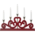 Markslöjd 706211 - Candelabro navideño ENEBY 5xE10/3W/230V rojo/latón