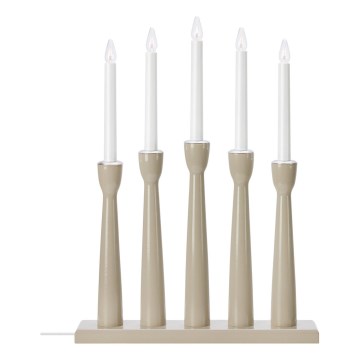 Markslöjd 706469 - Candelabro navideño MASESKÄR 5xE10/3W/230V pino/beige