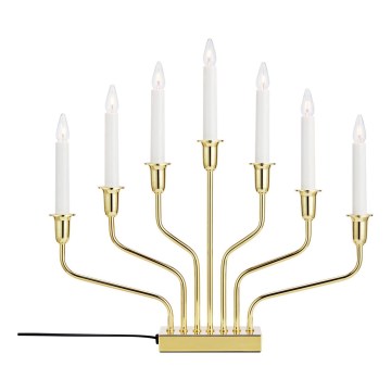 Markslöjd 706561 - candelabro navideño BROSA 7xE10/3W/230V dorado