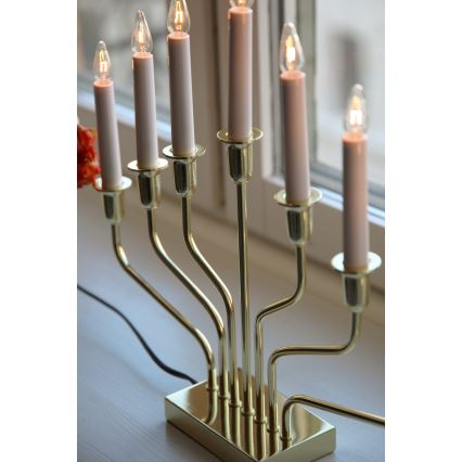 Markslöjd 706561 - candelabro navideño BROSA 7xE10/3W/230V dorado