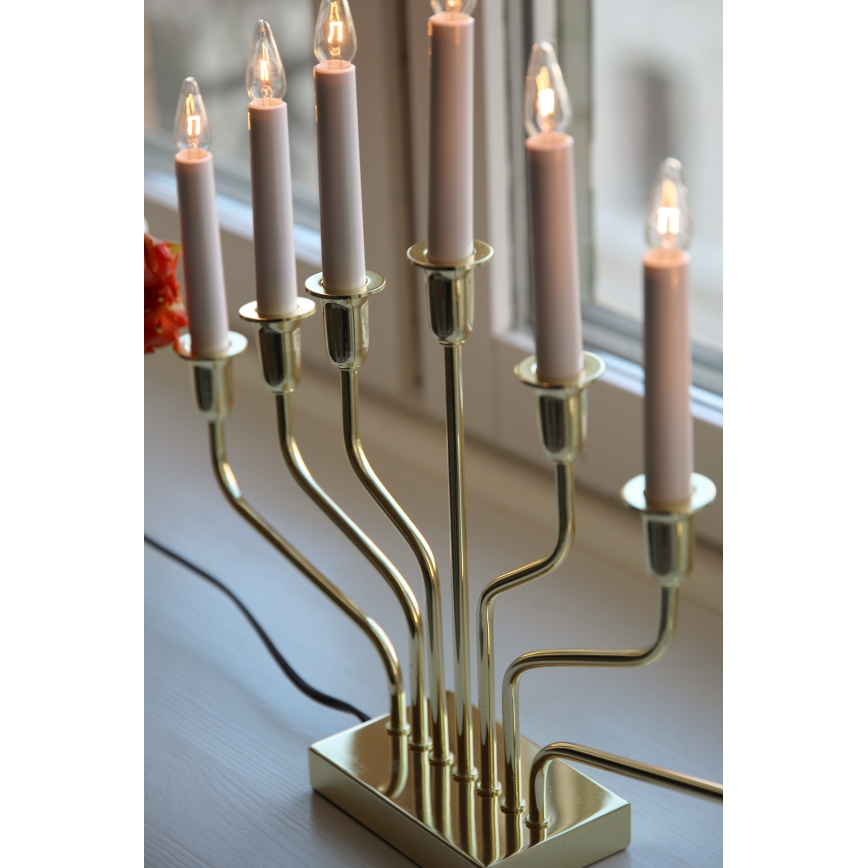 Markslöjd 706561 - candelabro navideño BROSA 7xE10/3W/230V dorado