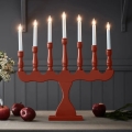 Markslöjd 8004,1 - Candelabro navideño SVANEHOLM 7xE10/3W/230V pino/rojo