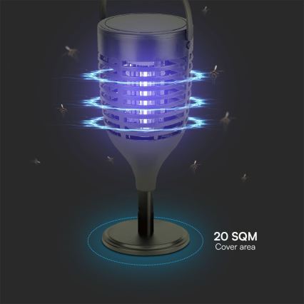 Mata insectos solar LED 3en1 LED/1,3W/3,7V IP24 20 mm 2200 mAh