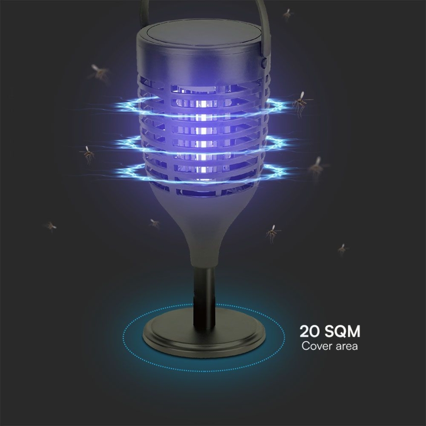 Mata insectos solar LED 3en1 LED/1,3W/3,7V IP24 20 mm 2200 mAh