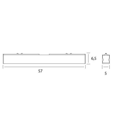 MAXLIGHT C0190 - Plafón LED LINEAR LED/18W/230V 57 cm negro