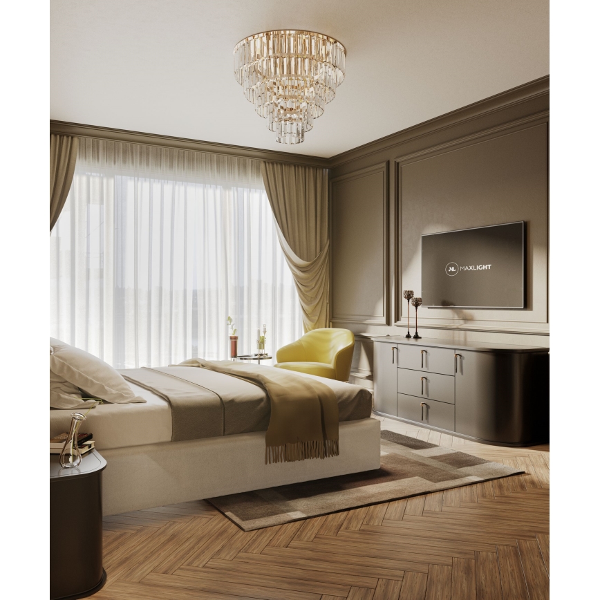 MAXLIGHT C0206 - Plafón MONACO 15xG9/40W/230V diá. 60 cm dorado