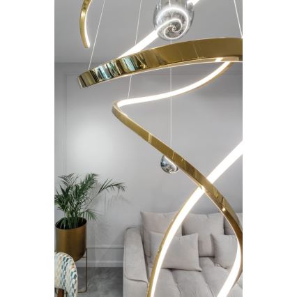 MAXLIGHT P0483D - Lámpara de araña LED regulable RITZ LED/100W/230V diá. 60 cm CRI 90 latón