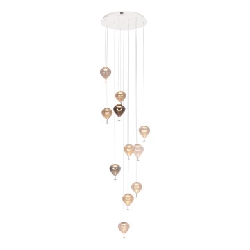 MAXLIGHT P0526D - Lámpara de araña LED regulable PALLONCINI 11xLED/6W/230V diá. 45 cm transparente/beige/ahumado